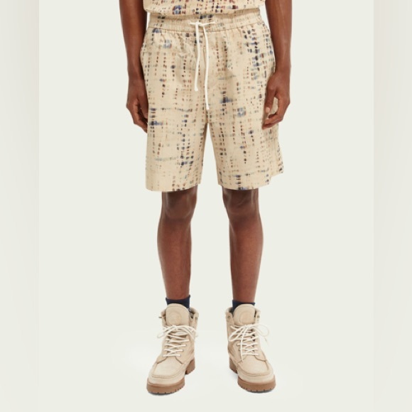 Scotch & Soda Simon Stylish Tie-dye Patterned Men's Shorts Organic Cotton Large - Picture 1 of 10